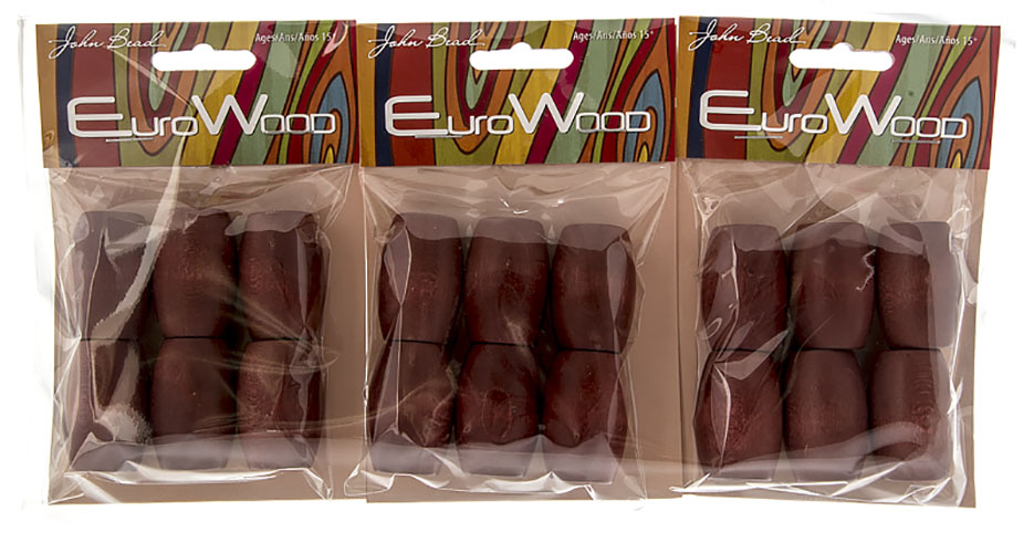 Euro Wood Beads - Oval Large Hole 22x33mm 