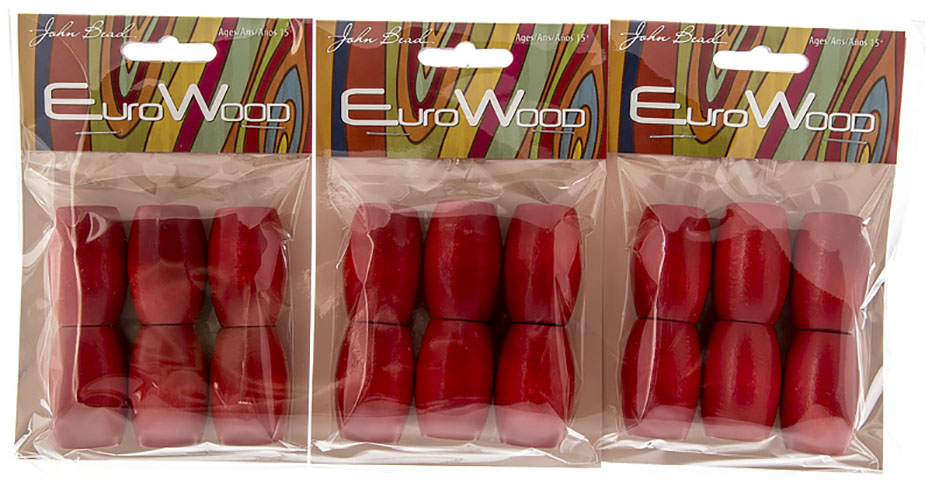 Euro Wood Beads - Oval Large Hole 22x33mm 