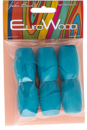 Euro Wood Beads - Oval Large Hole 22x33mm - 6pcs