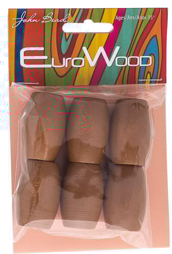 Euro Wood Beads - Oval Large Hole 22x33mm - 6pcs
