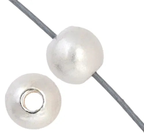 Metal Bead Round 5mm/1.5 Hole Matt Silver Satin Lead Free / Nickel Free