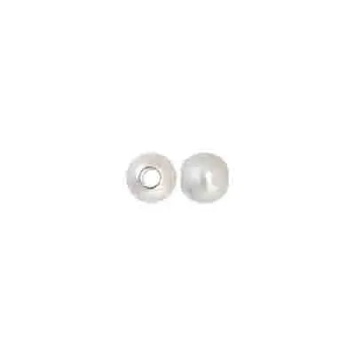 Metal Bead Round 5mm/1.5 Hole Matt Silver Satin Lead Free / Nickel Free - Cosplay Supplies Inc