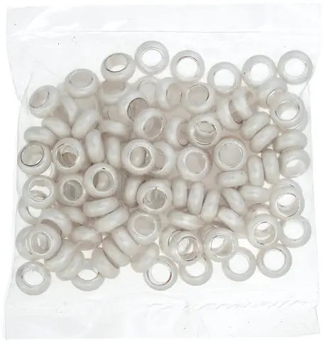 Metal Bead Round 7mm/3mm Hole Silver Lead Free/Nickel Free