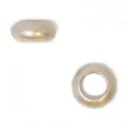 Metal Bead Round 7mm/3mm Hole Silver Lead Free/Nickel Free