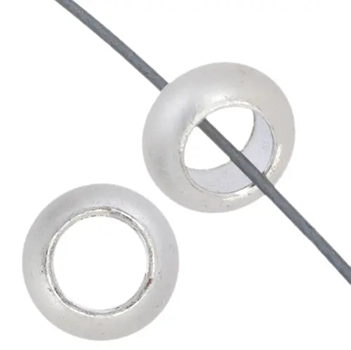 Metal Bead Round 7mm/3mm Hole Silver Lead Free/Nickel Free