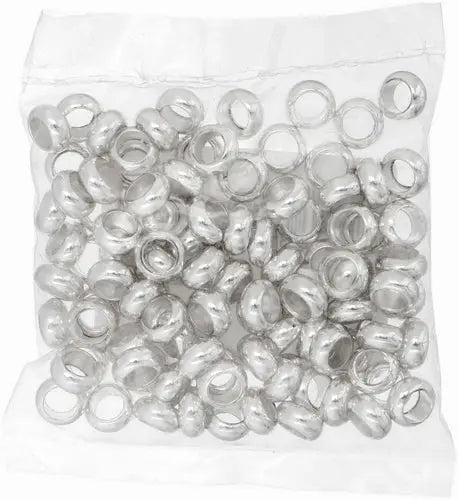 Metal Bead Round 7mm/3mm Hole Silver Lead Free/Nickel Free