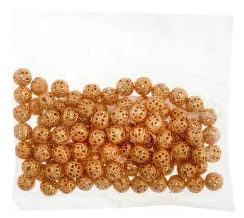 Metal Bead Filigree Round 6mm  Lead Free / Nickel Free