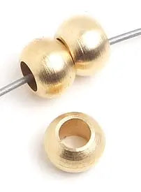 Metal Bead Round Solid 6x5mm Large Hole Brass Lead-free / Nickel-free