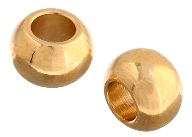 Metal Bead Round Solid 6x4mm Large Hole Plated Lead Free Gold Nickel Free