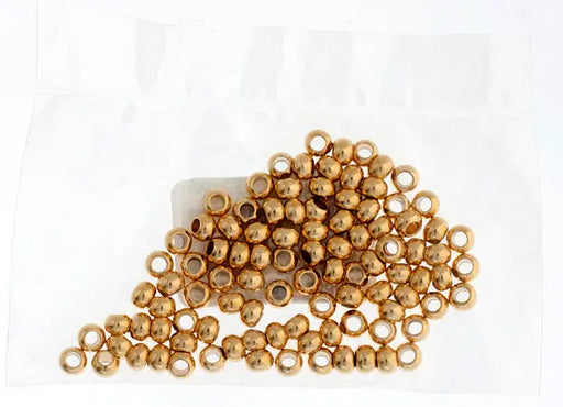 Metal Bead Round Solid 6x4mm Large Hole Plated Lead Free Gold Nickel Free