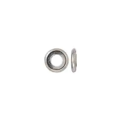 Metal Bead Round Flat 7x1mm With 3mm Hole - Cosplay Supplies Inc