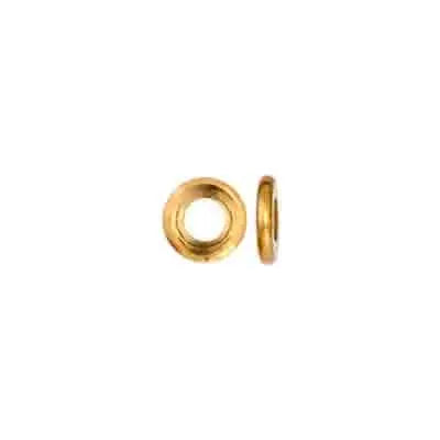 Metal Bead Round Flat 7x1mm With 3mm Hole - Cosplay Supplies Inc