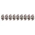 Metal Bead Round Beaded 8x4mm Antique Silver - Cosplay Supplies Inc