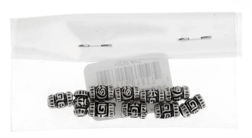 Metal Tube Bead 9x6mm Antique Silver Rigged