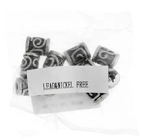 Metal Bead Etched Tube 11x9mm Antique Silver Lead Free Nickel Free