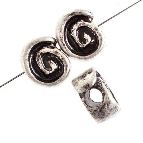 Metal Spiral Bead 14x12mm Antique Silver Lead Free Nickel Free