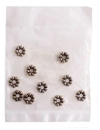 Metal Spacer Bead Daisy 9mm Antique Silver Lead Free / Nickel Free