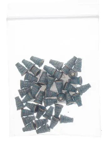 Metal Bead - Carved Cone 7x10mm Patina Finish