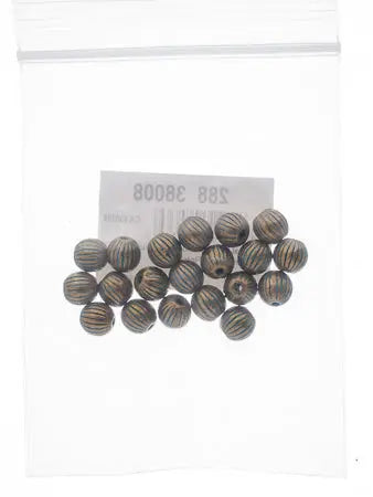 Metal Bead - Corrugated Round 8mm Patina Finish