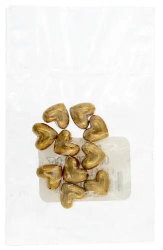 Beads Metalized Heart Plain 8x10mm Gold