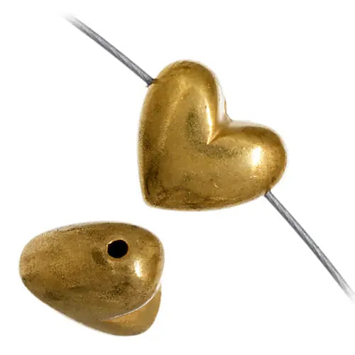 Beads Metalized Heart Plain 8x10mm Gold