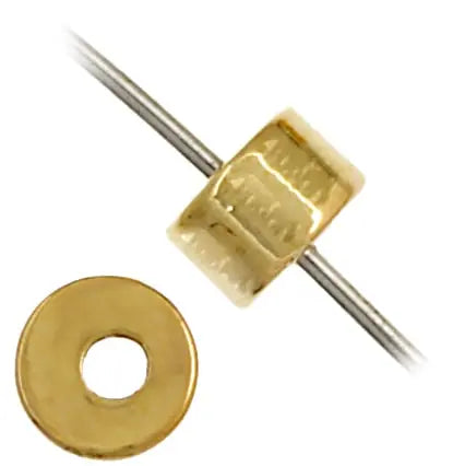 Metalized Heishi Bead 2x4mm Gold