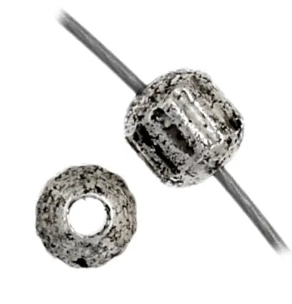 Metalized Fluted Oxtail Round 4mm Antique Silver Lead Free Nickel Free