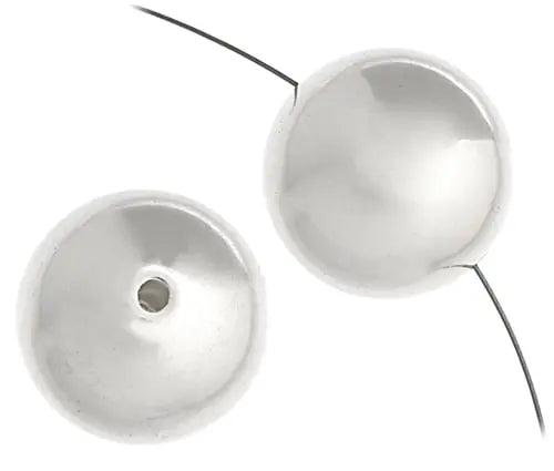 Metalized Bead W/ Sterling Silver Coating Round 18mm Silver