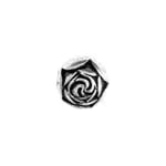 Metalized Bead W/ Sterling Silver Coating 9mm Rosebud Antique Silver