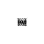 Metalized Bead W/ Sterling Silver Coating 6x4mm Rectangle Silver Antique - Cosplay Supplies Inc