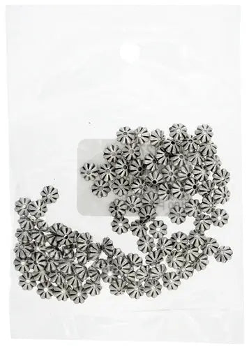 Metalized Bead W/ Sterling Silver Coating 3x6mm Corrugated Antique Silver