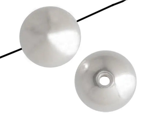 Metalized Bead W/ Sterling Silver Coating Round Smooth