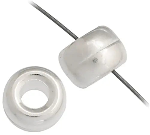 Metalized Bead W/ Sterling Silver Coating 9x7.5mm Pony Silver