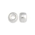 Metalized Bead W/ Sterling Silver Coating 9x7.5mm Pony Silver - Cosplay Supplies Inc
