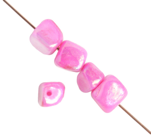 Shell Beads Dice AB 6mm 8in Strung ( Approx .28pcs) 