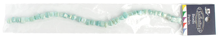 Shell Beads Dice AB 6mm 8in Strung ( Approx .28pcs) 