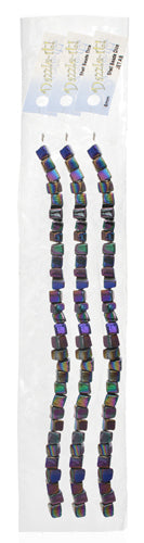 Shell Beads Dice AB 6mm 8in Strung ( Approx .28pcs) 