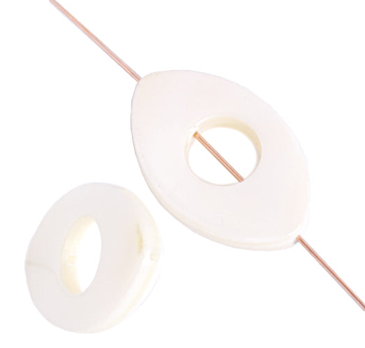 Shell Oval W/ Center Hole 15x25mm 8" Strung (8pcs) 