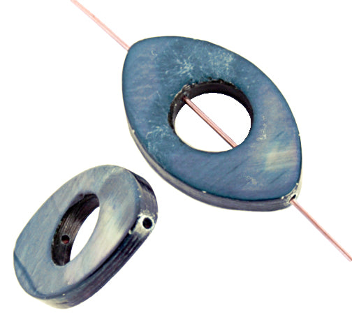 Shell Oval W/ Center Hole 15x25mm 8" Strung (8pcs) 