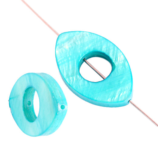 Shell Oval W/ Center Hole 15x25mm 8" Strung (8pcs) 