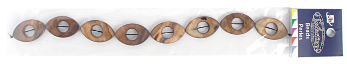 Shell Oval W/ Center Hole 15x25mm 8" Strung (8pcs) 