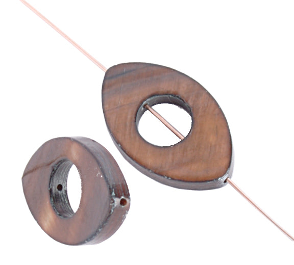 Shell Oval W/ Center Hole 15x25mm 8" Strung (8pcs) 