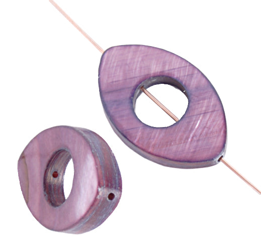 Shell Oval W/ Center Hole 15x25mm 8" Strung (8pcs) 