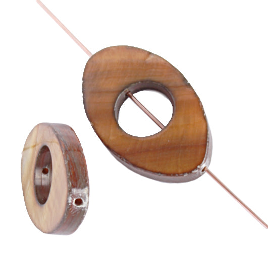 Shell Oval W/ Center Hole 15x25mm 8" Strung (8pcs) 