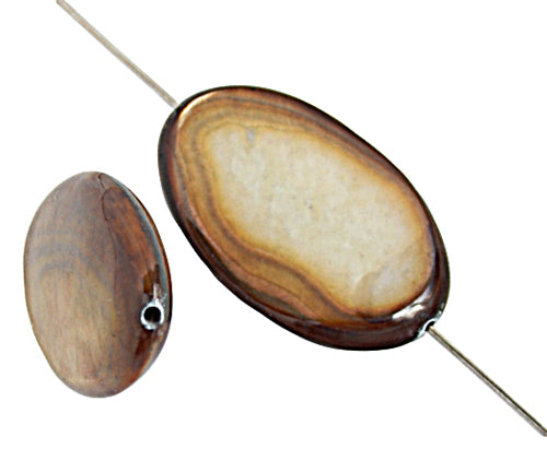 Shell Oval 15x25mm 8in Strand (8pcs) Gold