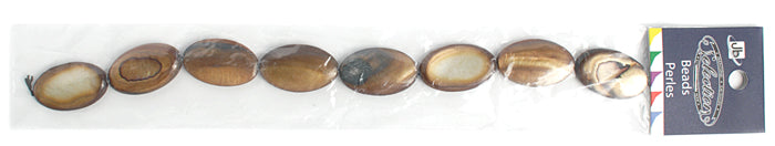 Shell Oval 15x25mm 8in Strand (8pcs) Gold