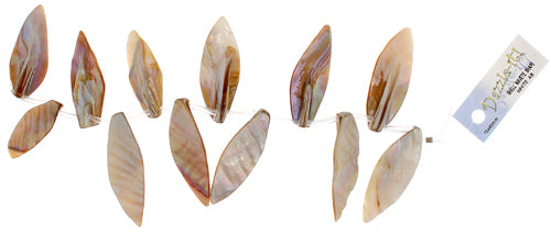 Shell Navette Shape 15x45mm 8" Strand (12pcs) AB 