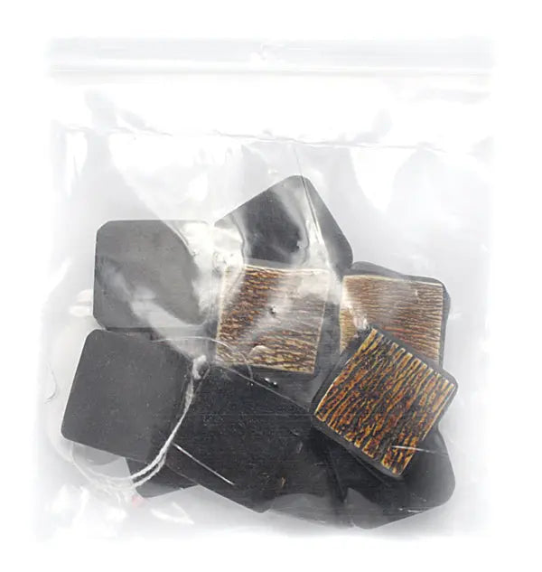 Horn Bead Diamond 25x5mm 16in Strung Black/Brown Work On Horn