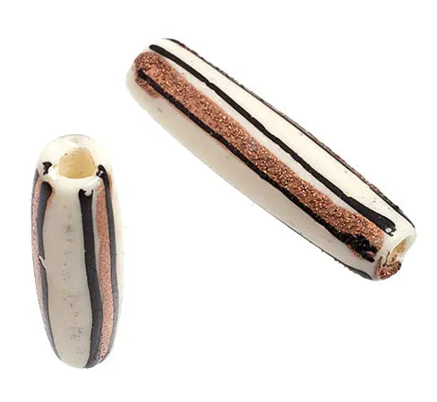 Bone Pipe Shape 1" Copper/Black Work On Bone