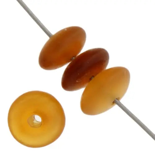 Golden Horn Saucer Disc 7mm Strung 16in / Worked On Bone